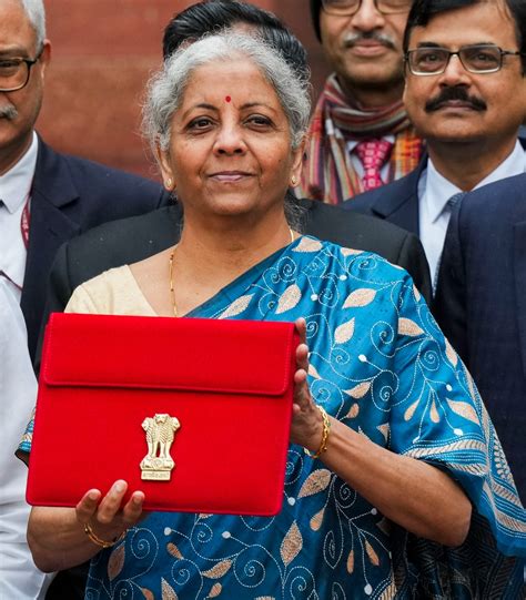 Budget 2024: Nirmala Sitharaman Opts For Bright Blue And Beige Silk