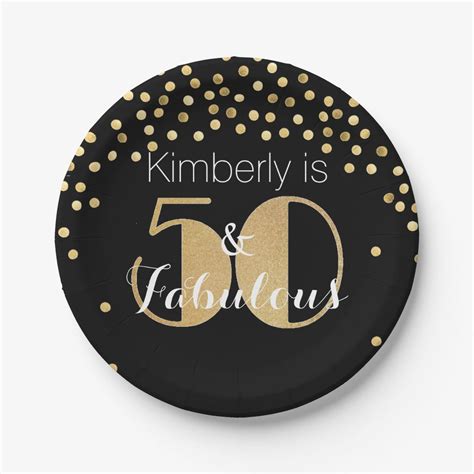 50 And Fabulous Gold Personalized Birthday Party 8 Paper Plates Artofit