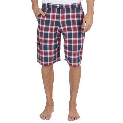 Mens Shorts Checked Woven Pyjama Bottoms Cotton Blend Twill Pj Pjs