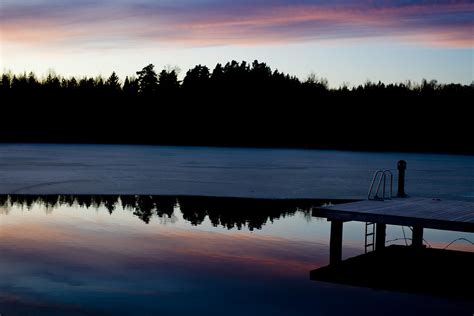 Bridge By Frozen Lake Ive Been A Couple Of Days In Sweden Flickr