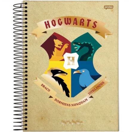 Caderno Escolar Harry Potter Hogwarts Mat Fls Jandaia Shopee Brasil