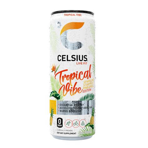 CELSIUS SPARKLING TROPICAL VIBE 12 FL OZ 12 PK North Land Wholesale