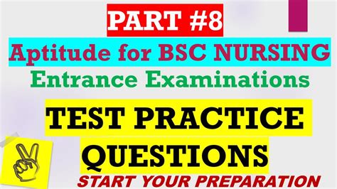 Aptitude For Bsc Nursing Entrance Exam Part Test Practice