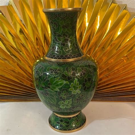 Accents Green Cloisonn Brass Vase 1 Poshmark