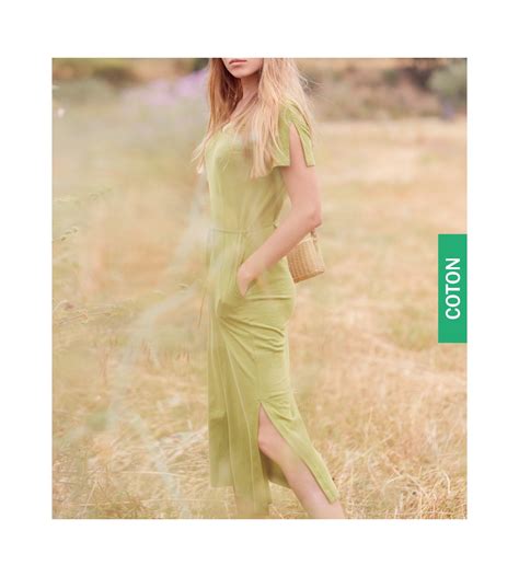 Robe De Plage Longue Unie Kaki MASSANA Lingerie Sipp