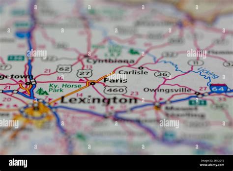 Paris Kentucky USA shown on a Geography map or road map Stock Photo - Alamy