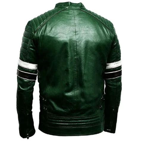 Green Mens Leather Jacket Green Men Biker Leather Jacket Leatheriza