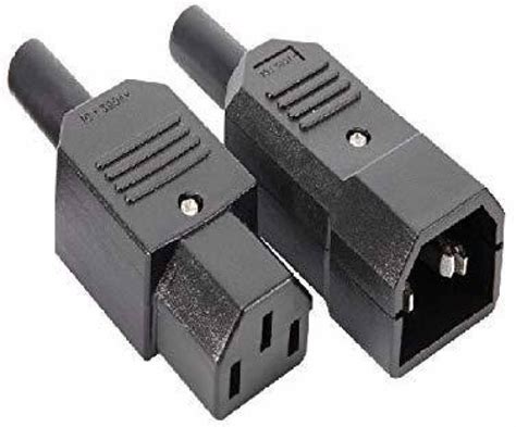 Acce And Peri Ac250v 10a 3pins Terminals Panel Mount Iec C14 Male C13 Female Inline Adapter Plug