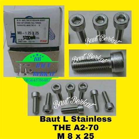 Jual Baut L 8x25 Stainless THE SUS 304 Baut L Stainless M8x25 M8 X 25