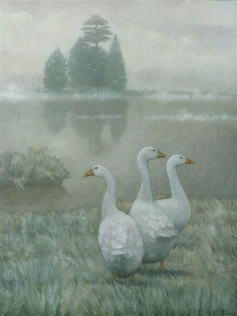 Geese Painting Signed Framed Giclee Art Print Muted Winter Etsy