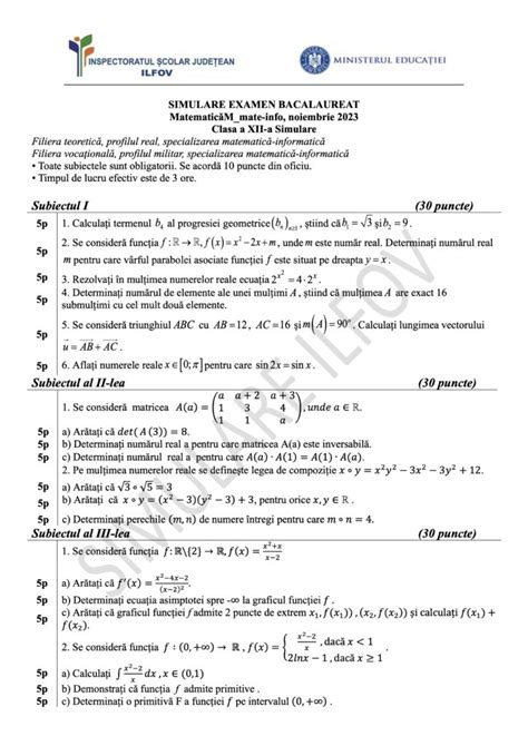 Subiecte Simulare Bac Biologie Leona Karilynn