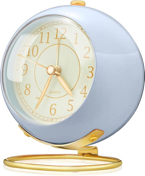 Mtlee Small Desk Clocks Classic Non Ticking Tabletop Alarm