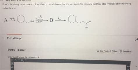 Solved Draw In The Missing Structures A And B And Then