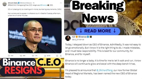 Binance C E O Resigns Pleads Guilty To Money Laundering Violations