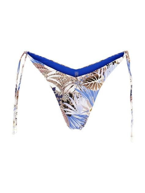 Mujeres Slip De Bikini En v Azul Claro Floral GUESS Moda De Baño