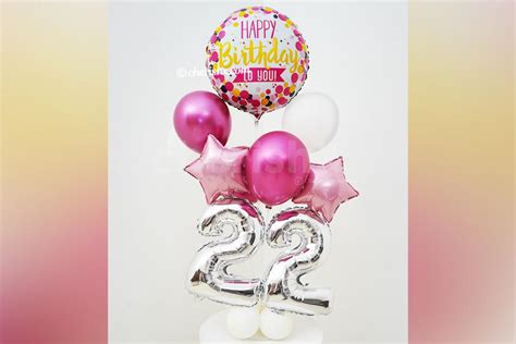 Book an Attractive Pink Chrome Birthday Number Balloon bouquet for your ...