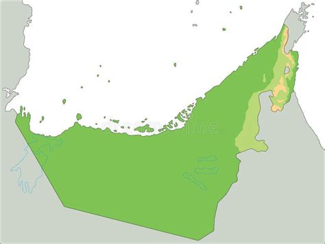 Una Mappa Fisica Degli Emirati Arabi Uniti Altamente Dettagliata