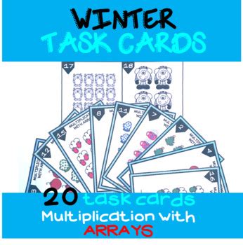 Winter Task Cards Multiplication With Arrays Cards Printable By