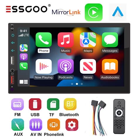 Essgoo Double Din Inch Car Stereo Radio Bluetooth Fm Am Rds