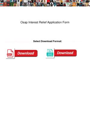 Fillable Online Osap Interest Relief Application Form Osap Interest