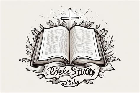 hand drawn bible study logo premium ai generated image