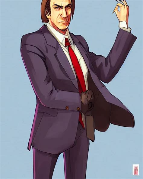 Saul Goodman In Ace Attorney By Kazuya Nuri Portrait Stable