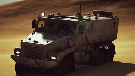 Armoured military truck in desert 5513964 Stock Video at Vecteezy