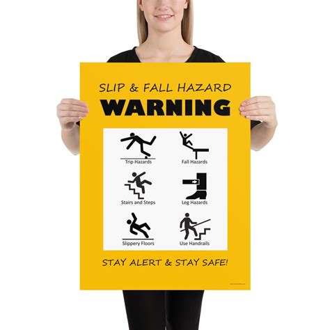 Workplace Safety Poster Stay Alert Stay Safe From Slips And Falls