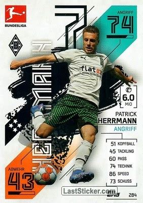 Card 284 Patrick Herrmann Topps German Fussball Bundesliga 2021 2022