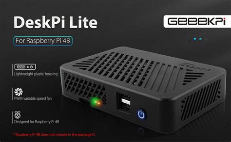 Geeekpi Deskpi Lite Pi Case With Power Button Heatsink With Pwm Fan