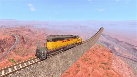 Beamng Drive Jumping On A Train From A Ramp YouTube