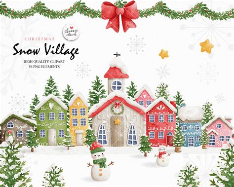 Snowy Village Clipart