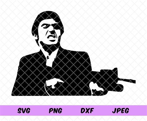 Tony Montana Svg Tony Montana Stencil Portrait Scarface Silhouette