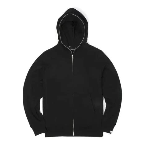 Custom Oversized 460 Gsm Heavy Weight Full Zip Hoodie Black Fack Zipper