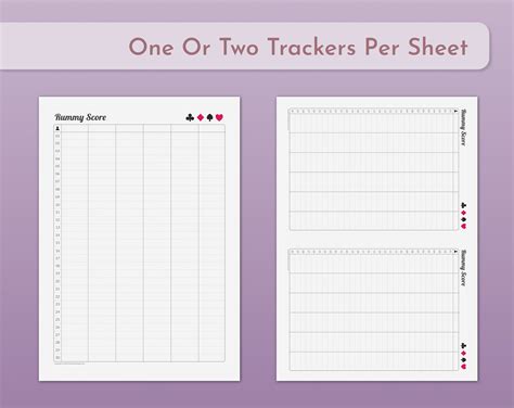 Printable Rummy Score Sheets