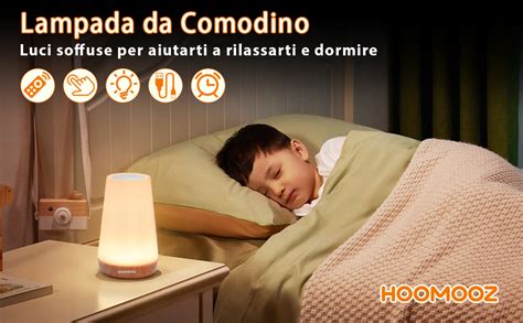 Hoomooz Lampada Da Comodino Luce Notturna Led Senza Fili Abat Jour