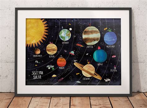 Solar System Poster 50 X 70 Poster for Kids Space Art Nursey Decor ...