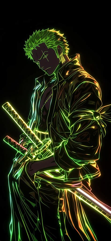 Roronoa Zoro Wallpaper K Neon Art Amoled