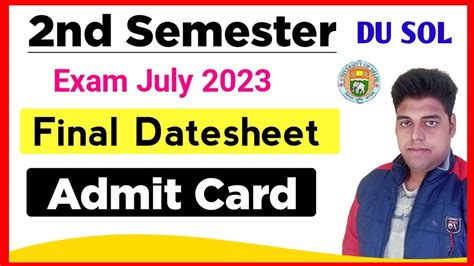 SOL Second Semester Final Datesheet Admit Card Update 2023 Du Sol