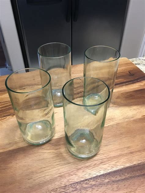 Upcycled Aqua Drinking Glasses Made From Reclaimed Wine Bottles By Reclamation Garage Wine