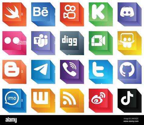 20 Stylish 3D Social Media Icons Such As Slideshare Video And Google