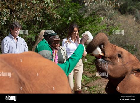 First Lady Melania Trump Alongside Margaret Kenyatta First Lady Of