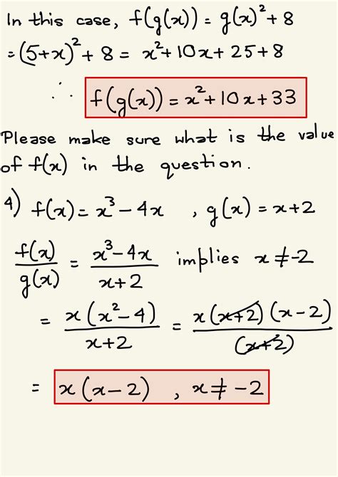 Solved 3 Given The Functions Fx X 8 And Gx 5 X