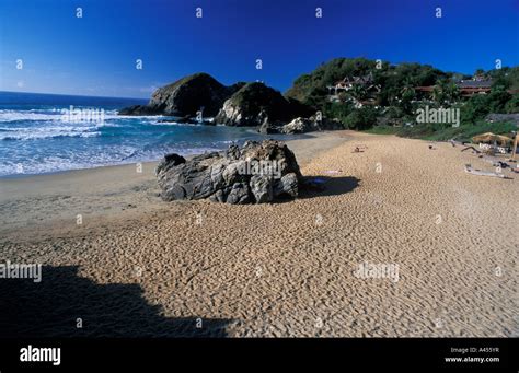 People Bathing At Zipolite Beach Waters Oaxaca Mexico Stock Photo Alamy