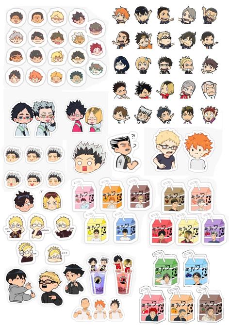 Plantilla De Stickers Haikyuu 🏐 Çıkartma Süsleme çizimi Sticker