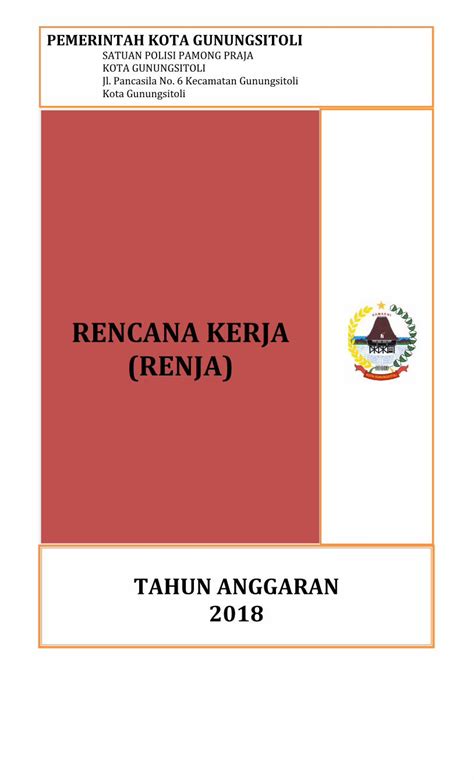 Pdf Rencana Kerja Renja Gunungsitolikota Go Id Sebagai Acuan