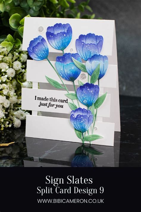 Sss Crocus Stems Sign Slate Split Card Design Bibi Cameron Card