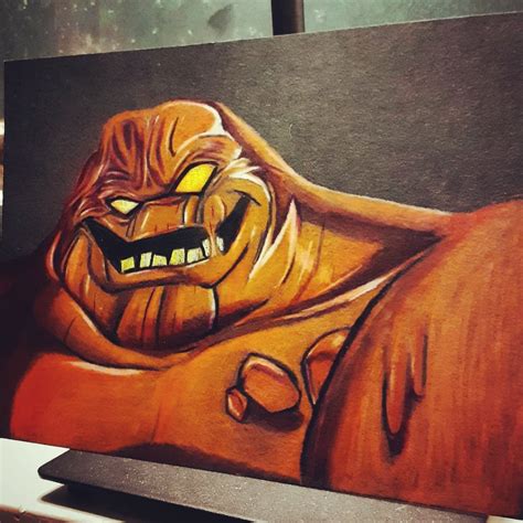 Clayface from batman the animated series. Color pencil on black paper ...