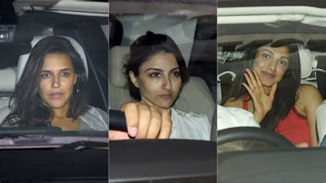 Soha Ali Khan Neha Dhupia Kiara Advani Snapped Post Dinner At Karan