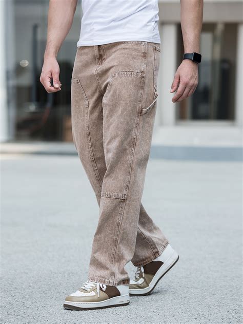 Männer Jeans mit geradem Beinschnitt schrägen Taschen SHEIN Schweiz